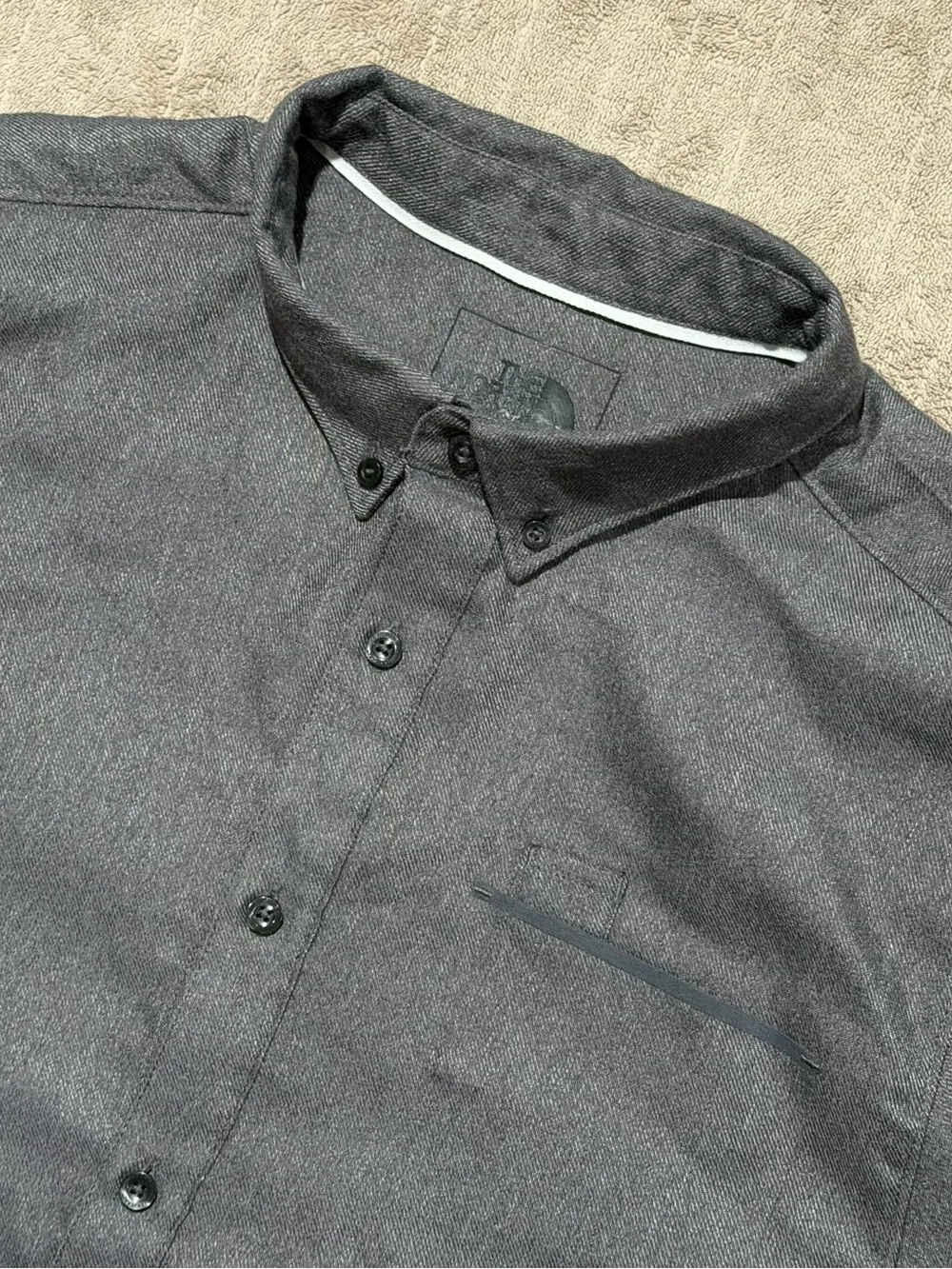 The North Face Thermo Core Twill Shirt Men’s Large Dark Gray Long Sleeve Outdoor